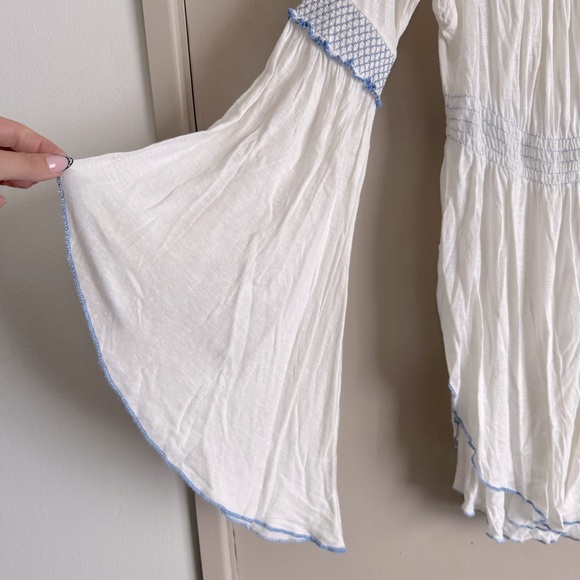 Free People White Ruffled Asymmetrical Blouse - Picture 5 of 8